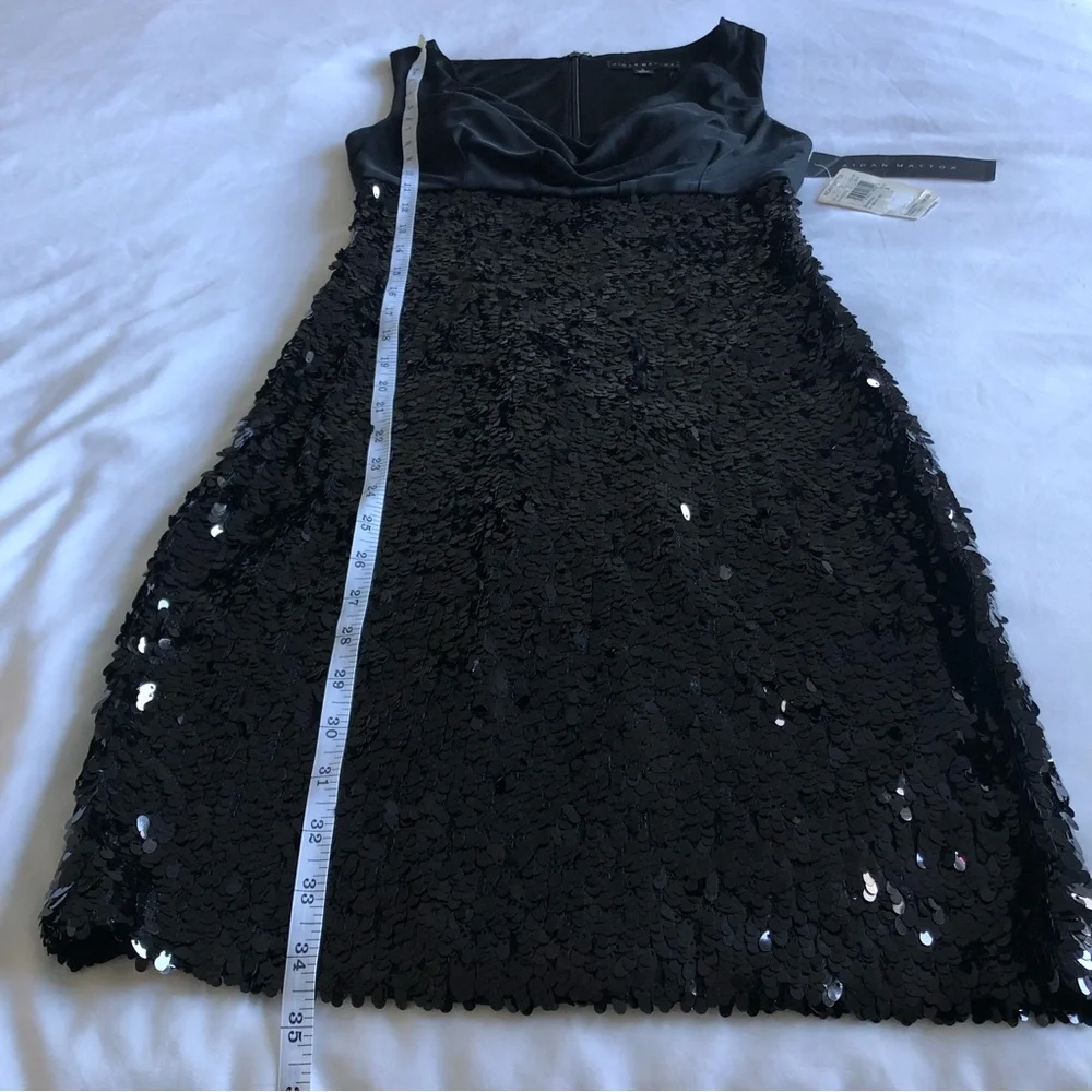 NWT Designer Aidan Mattox Cowl Neck Sequin Cocktail Dress. - Picture 5 of 13